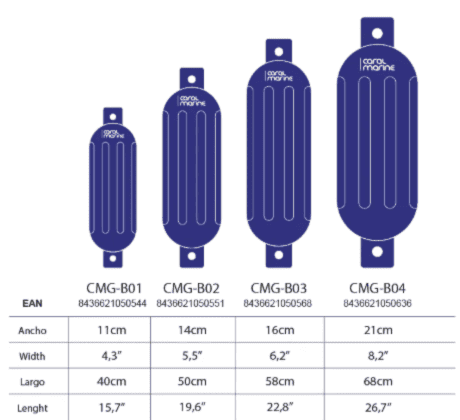 Defensas serie G azul marino